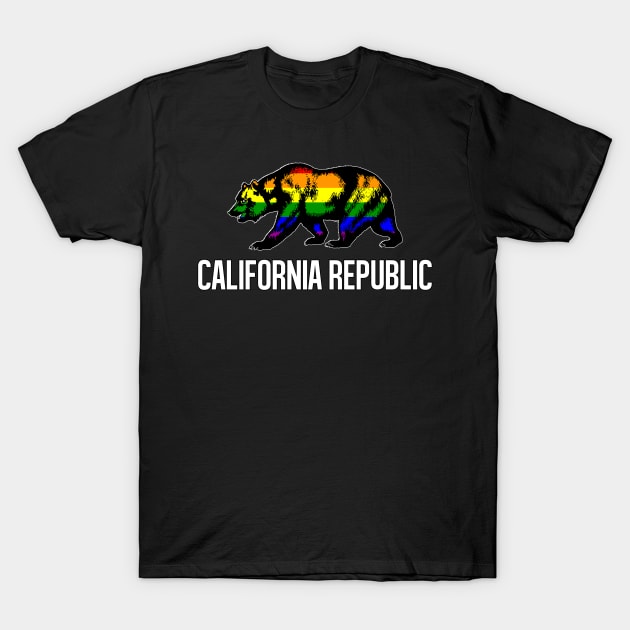 Bear California Flag Republic LGBTQ T-Shirt by MonkeysMind